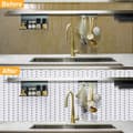 Miniatyrbillede 5 af 8: OBOSOE Selvklæbende fliser 3D vægdekoration i sildebensmønster, grå/hvid, 10-pak køkken & campingvogn
