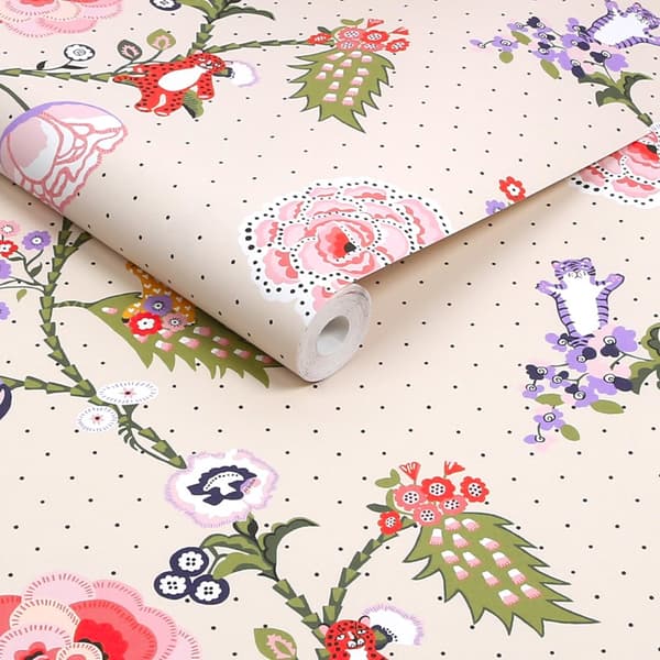 Cath Kidston - Vliesbehang - Kattmynta Neutral