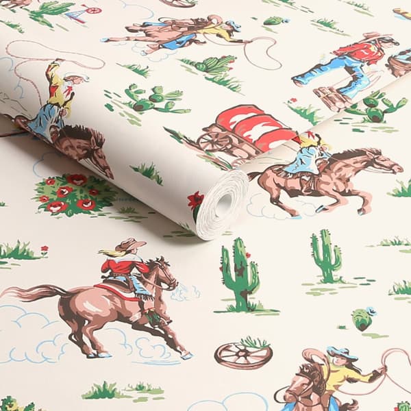 Cath Kidston - Vliesbehang - Cowgirls Multi