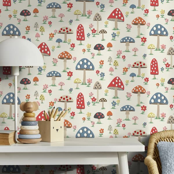 Cath Kidston - Vliesbehang - Mushrooms Multi