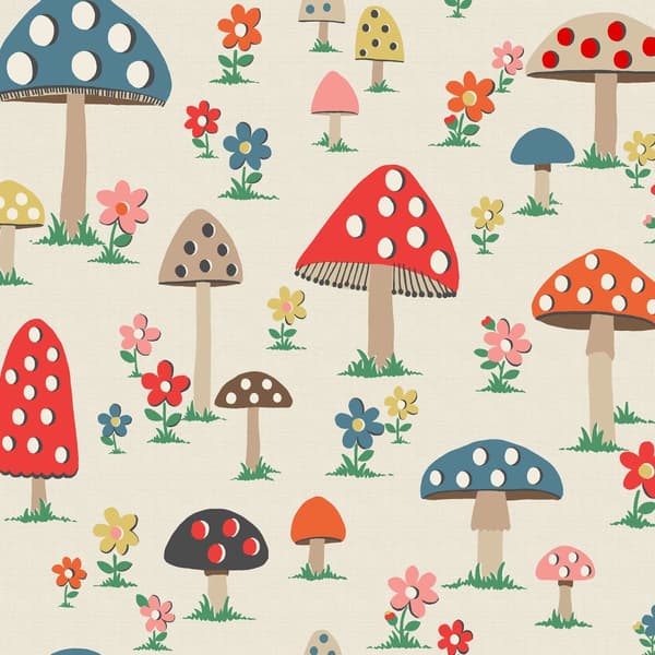 Cath Kidston - Vliesbehang - Mushrooms Multi
