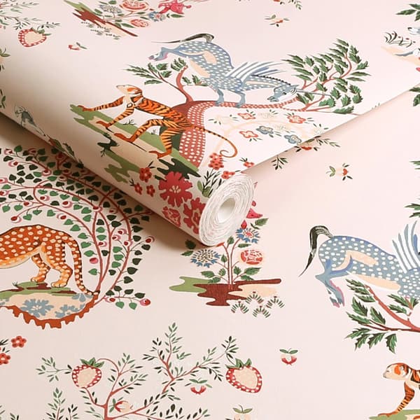 Cath Kidston - Vliesbehang - Painted Kingdom Pink