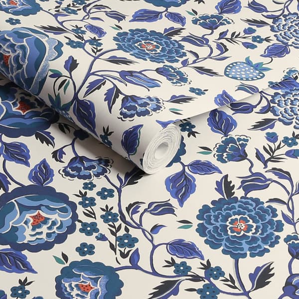 Cath Kidston - Vliesbehang - Strawberry Garden Blue