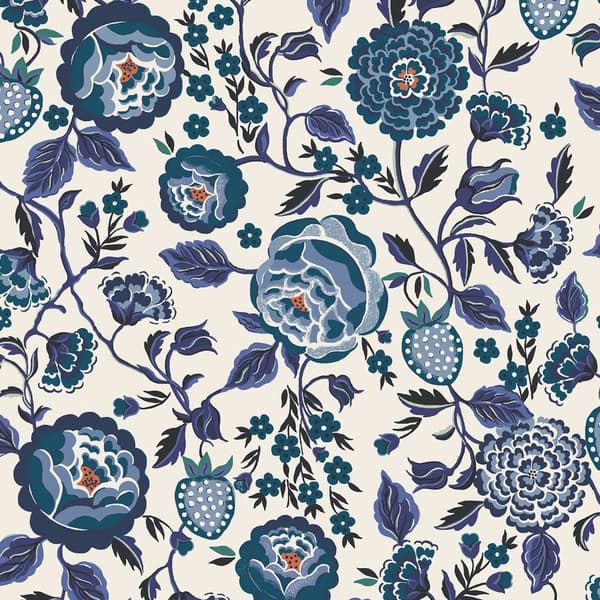 Cath Kidston - Vliesbehang - Strawberry Garden Blue
