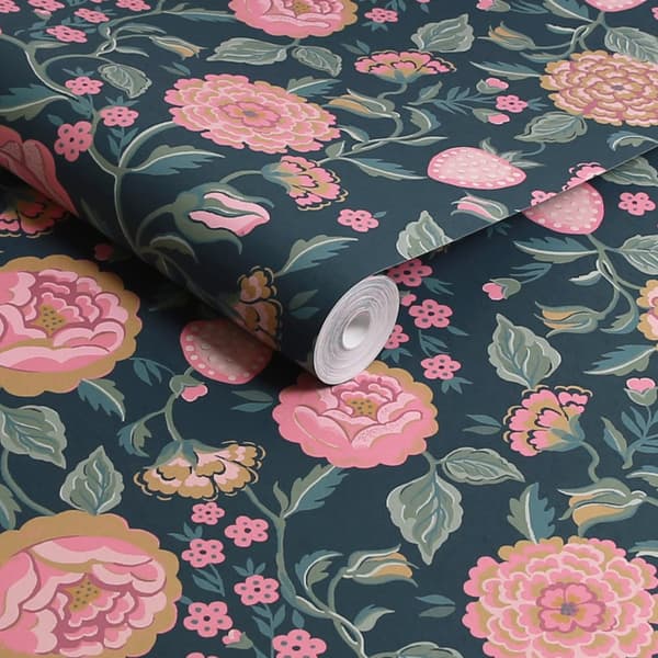 Cath Kidston - Vliesbehang - Strawberry Garden Navy