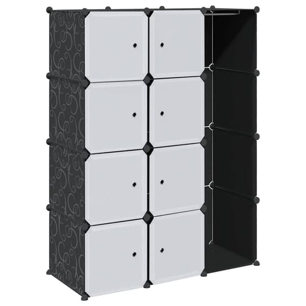 vidaXL Modulskap med 9 rom 109x36,5x143 cm svart og hvit