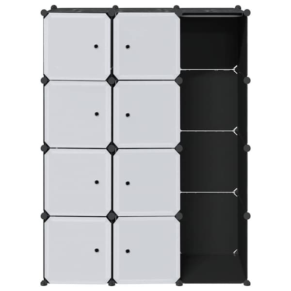vidaXL Modulskap med 9 rom 109x36,5x143 cm svart og hvit