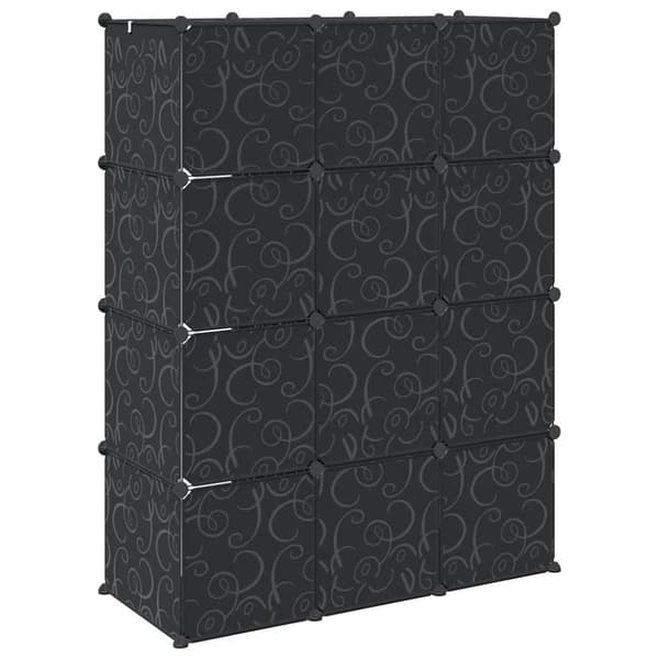 vidaXL modulskab 9 rum 109x36,5x143 cm sort og hvid