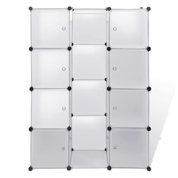 vidaXL Moduulikaappi 9 lokeroa 109x36,5x143 cm valkoinen