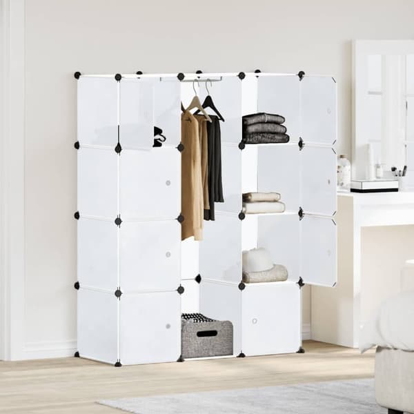vidaXL Moduulikaappi 9 lokeroa 109x36,5x143 cm valkoinen