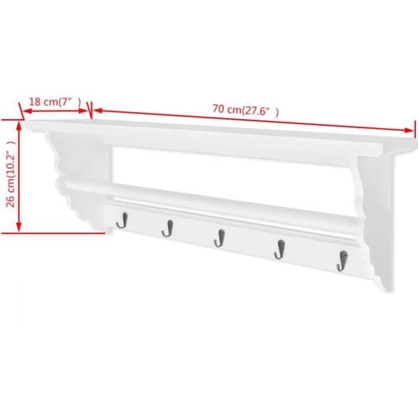 vidaXL Hatthylla MDF barockstil vit