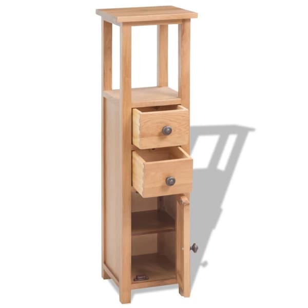 vidaXL Hjørneskap 26x26x94 cm heltre eik