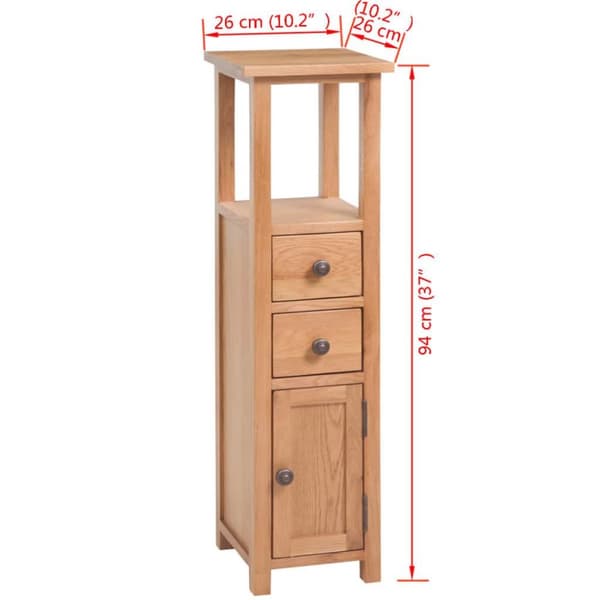 vidaXL Hjørneskap 26x26x94 cm heltre eik