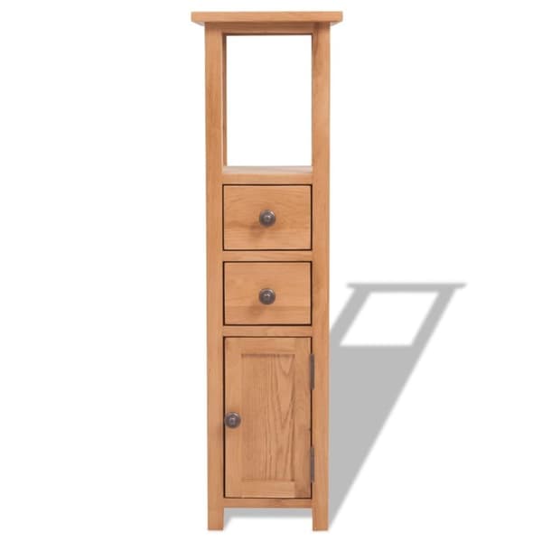 vidaXL Hjørneskap 26x26x94 cm heltre eik