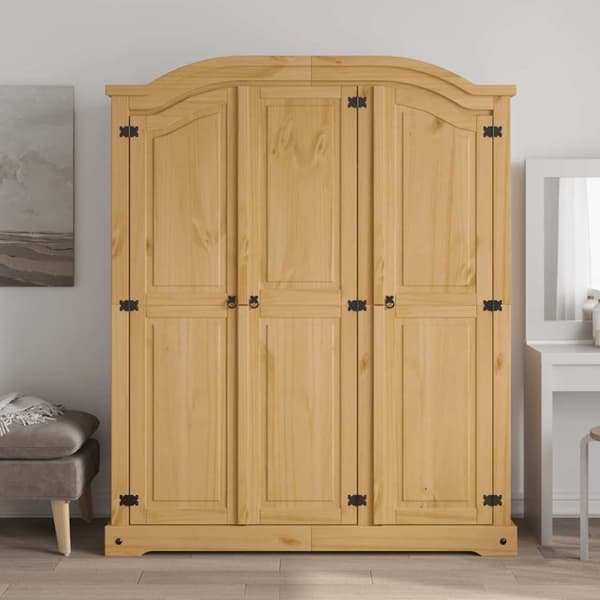 vidaXL Vaatekaappi Meksikon mänty Corona Range 3 ovea