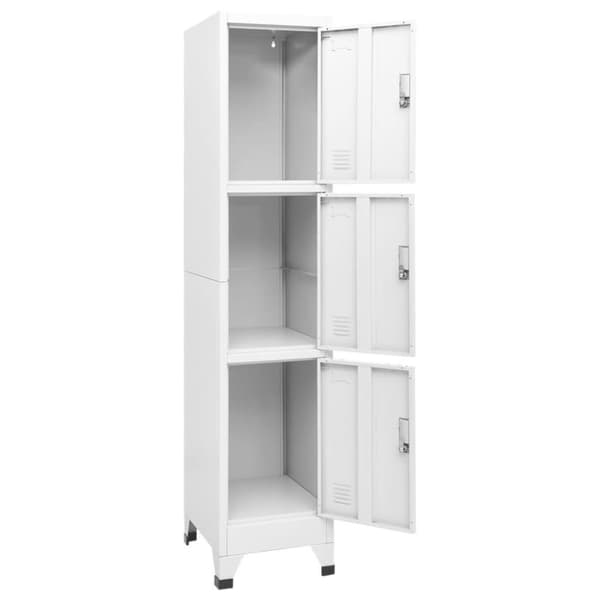 vidaXL skab med 3 rum med lås 38 x 45 x 180 cm