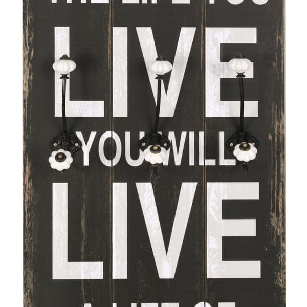vidaXL Veggmontert klesstativ med 6 kroker 120x40 cm LOVE LIVE