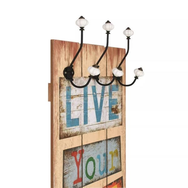 vidaXL Veggmontert klesstativ med 6 kroker 120x40 cm LIVE LIFE