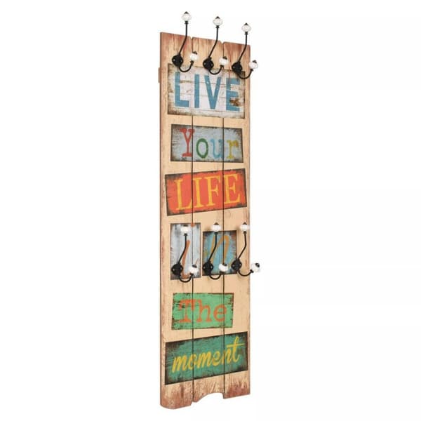 vidaXL Veggmontert klesstativ med 6 kroker 120x40 cm LIVE LIFE