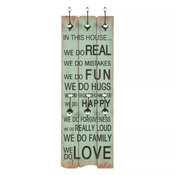 vidaXL Veggmontert klesstativ med 6 kroker 120x40 cm HAPPY LOVE