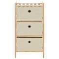 Miniatyrbilde 3 av 6: vidaXL Oppbevaringshylle med 3 stoffkurver sedertre beige