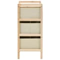 Miniatyrbilde 4 av 6: vidaXL Oppbevaringshylle med 3 stoffkurver sedertre beige