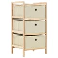 Miniatyrbilde 1 av 6: vidaXL Oppbevaringshylle med 3 stoffkurver sedertre beige