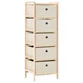 Miniatyrbilde 3 av 7: vidaXL Oppbevaringshyller 2 stk med 5 stoffkurver beige sedertre