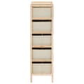 Miniatyrbilde 6 av 7: vidaXL Oppbevaringshyller 2 stk med 5 stoffkurver beige sedertre