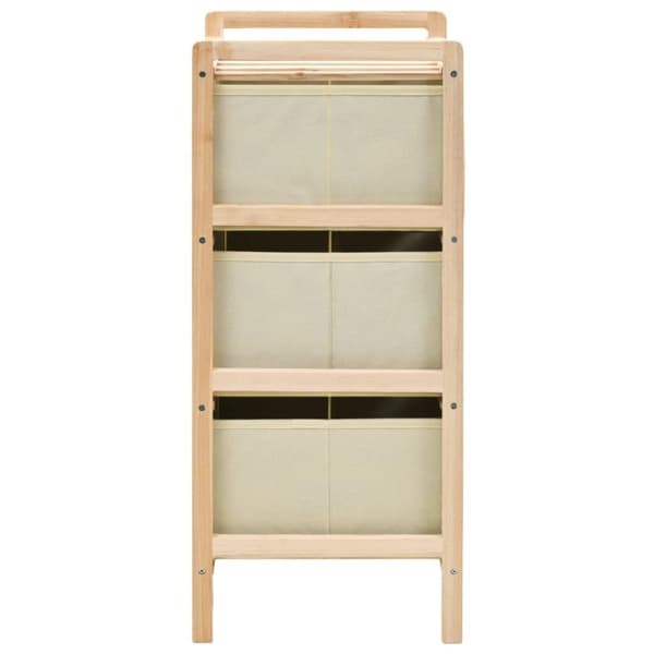 vidaXL Säilytystelineet 3 kangaskorilla 2 kpl setripuu beige