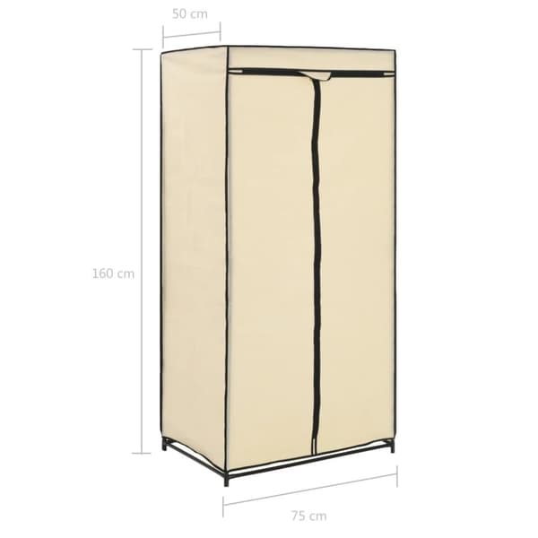 vidaXL Vaatekaapit 2 kpl kerma 75x50x160 cm