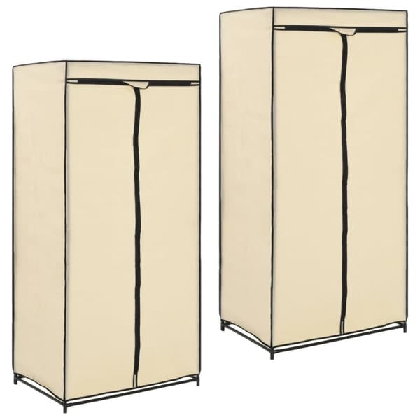 vidaXL Vaatekaapit 2 kpl kerma 75x50x160 cm