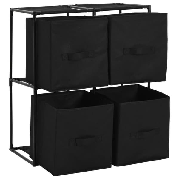 vidaXL reol med 4 stofkurve 63x30x71 cm stål sort