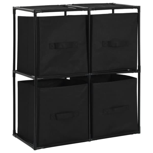 vidaXL reol med 4 stofkurve 63x30x71 cm stål sort