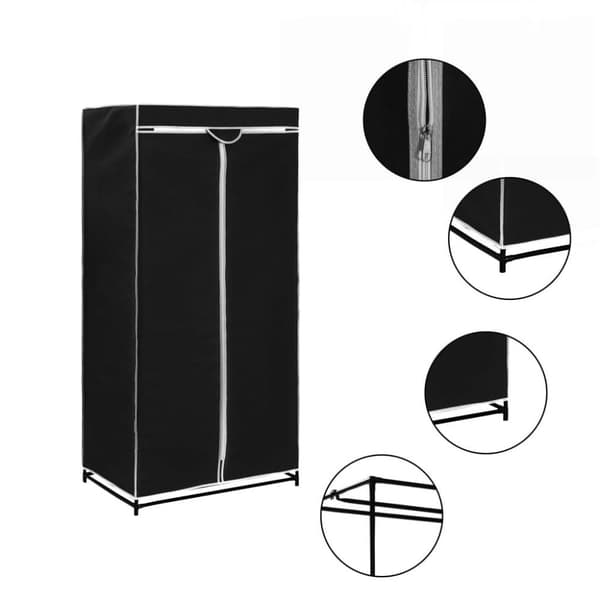 vidaXL Garderober 2 st svart 75x50x160 cm