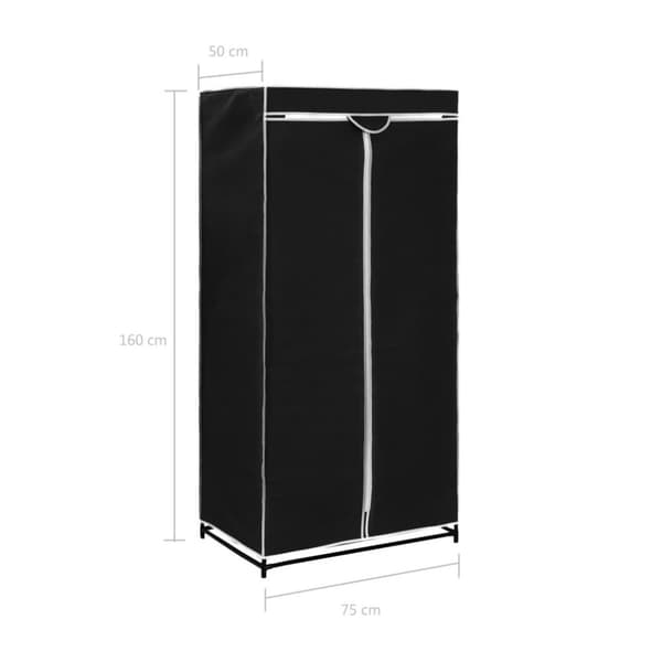 vidaXL Garderober 2 st svart 75x50x160 cm