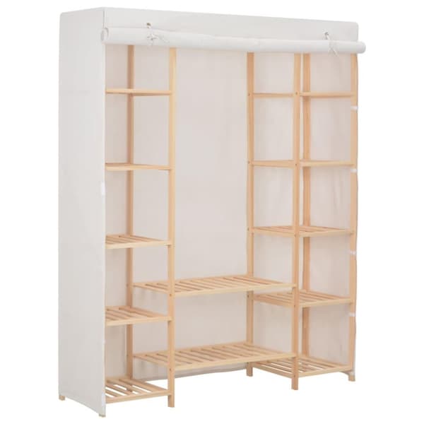 vidaXL Garderobeskap hvit 135x40x170 cm stoff