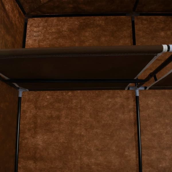 vidaXL klædeskab med rum og tøjstang 150 x 45 x 175 cm stof brun