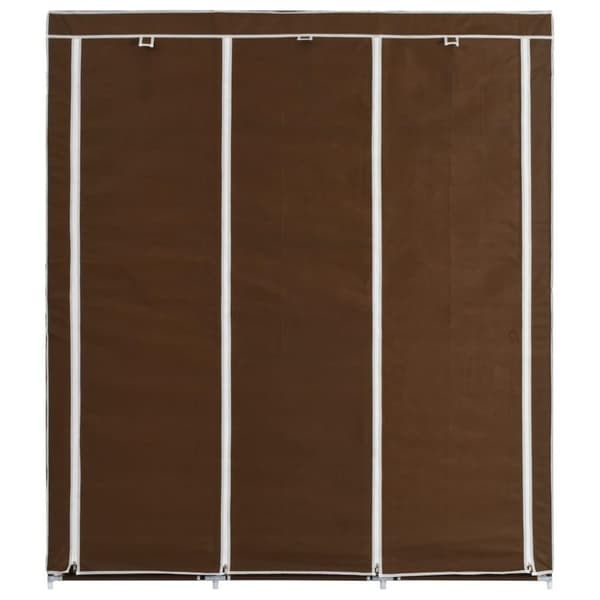 vidaXL klædeskab med rum og tøjstang 150 x 45 x 175 cm stof brun