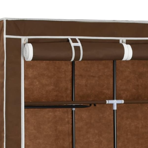 vidaXL klædeskab med rum og tøjstang 150 x 45 x 175 cm stof brun