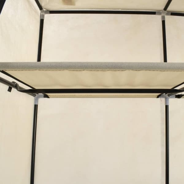 vidaXL Garderobe med skap og stenger kremhvit 150x45x175 cm stoff
