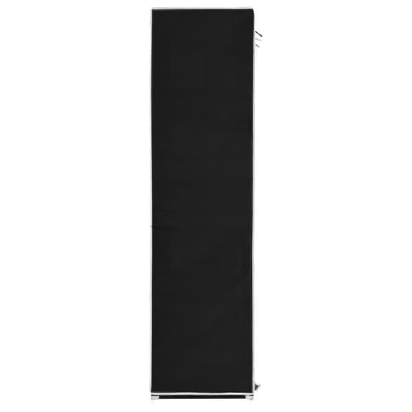 vidaXL Garderob med fack och stänger svart 150x45x175 cm tyg