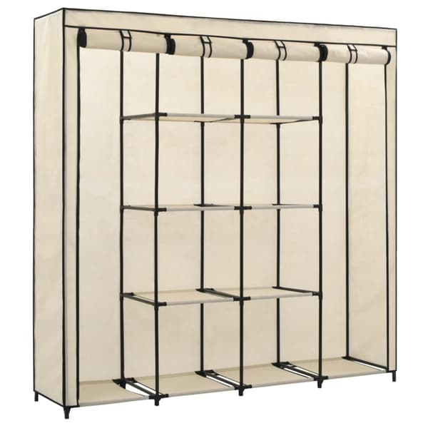 vidaXL klædeskab med 4 rum 175x45x170 cm cremefarvet