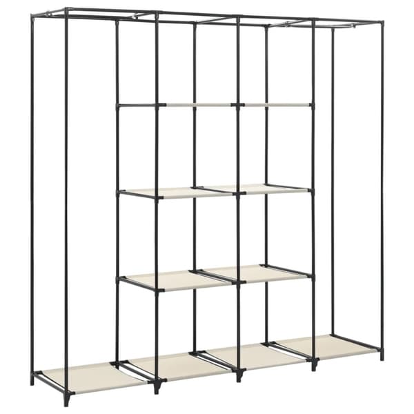vidaXL klædeskab med 4 rum 175x45x170 cm cremefarvet