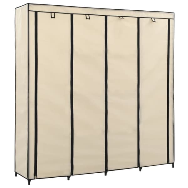vidaXL klædeskab med 4 rum 175x45x170 cm cremefarvet