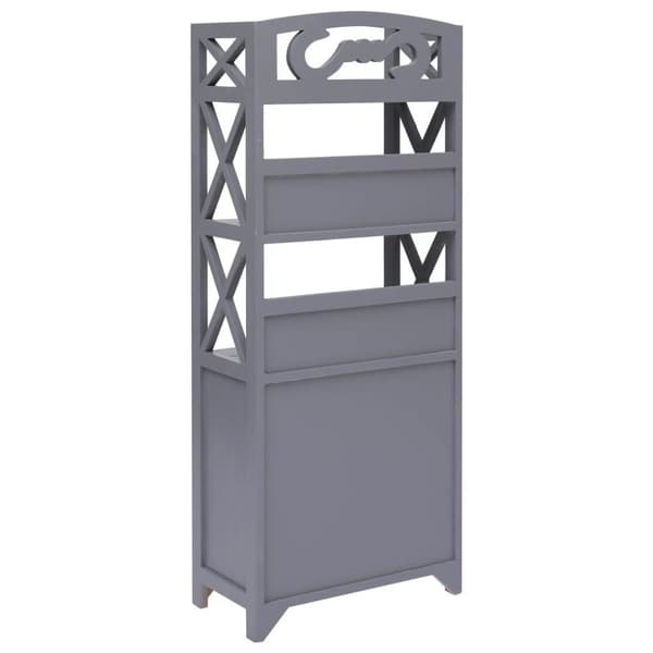 vidaXL Kylpyhuoneen kaappi harmaa 46x24x116 cm keisaripuu