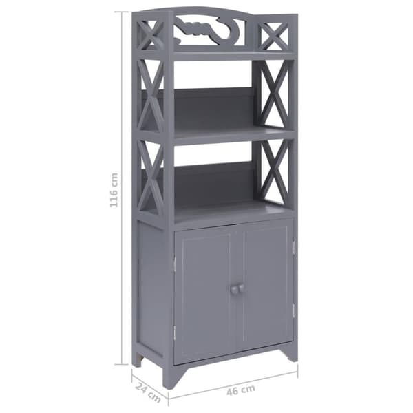 vidaXL Kylpyhuoneen kaappi harmaa 46x24x116 cm keisaripuu