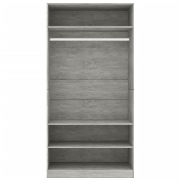 vidaXL Vaatekaappi betoninharmaa 100x50x200 cm lastulevy