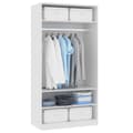Miniatyrbilde 5 av 8: vidaXL Garderobe hvit 100x50x200 cm konstruert tre