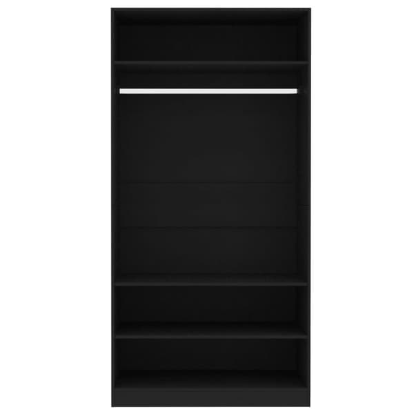 vidaXL Garderob svart 100x50x200 cm konstruerat trä